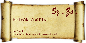 Szirák Zsófia névjegykártya