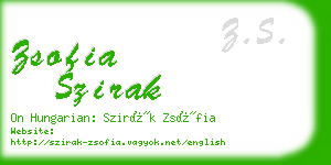 zsofia szirak business card